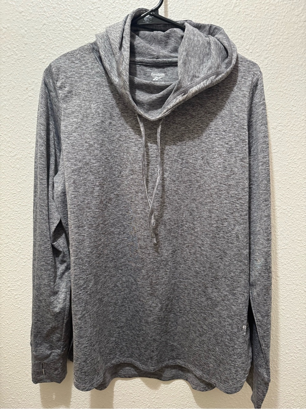 Reebok Heather Gray Cowl Neck Pullover Hoodie
